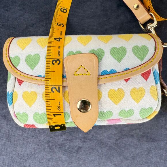 Y2K Dooney & Bourke Multicolor Hearts Wristlet – Leather Mini Purse - Picture 10 of 14
